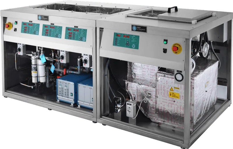 Crest four stage ultrasonic cleaning and passivation line